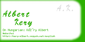 albert kery business card